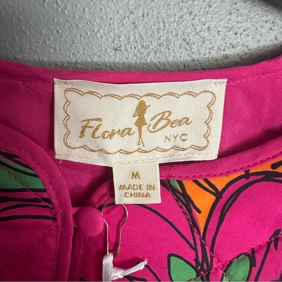 Floral Bomber Jacket in Pink, Green, and Orange - Picture 9 of 9